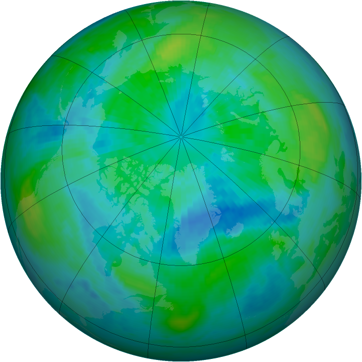 Arctic ozone map for 26 September 1986